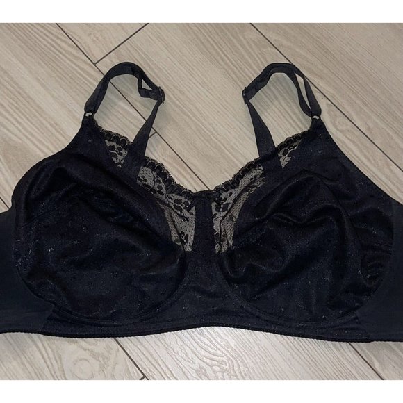 Vtg Letter Perfect Maidenform 7218 Floral Lace Unlined WF Womens 36DD Black - Picture 3 of 6